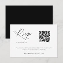 QR Code RSVP Card für zeitgenössische Chic Wedding