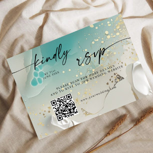 QR-Code RSVP   Ethereal Shoreline Teal Ozean Save The Date