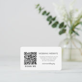 QR-Code RSVP Hochzeits-Website Foto Begleitkarte (Stehend Vorderseite)