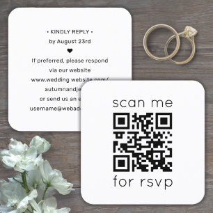 QR-Code RSVP Hochzeitswebsite Quadratische Beilage Visitenkarte