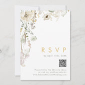 QR-Code-RSVP-Karte der Whimsistischen Wildblume Einladung (Vorderseite)