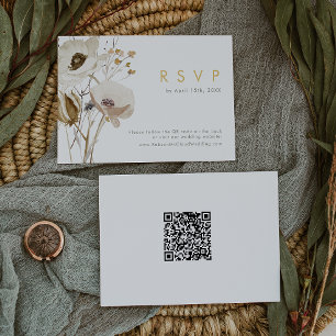 QR-Code-RSVP-Karte der Whimsistischen Wildblume RSVP Karte