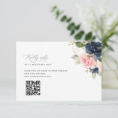 QR-Code RSVP-Karte für Marine und Hochzeit Dankeskarte (Stehend Vorderseite)