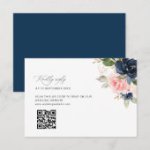 QR-Code RSVP-Karte für Marine und Hochzeit Dankeskarte (Vorne/Hinten)