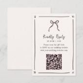 QR-Code-RSVP-Karte für rosa Ribbon - Whimsical Wed RSVP Karte (Vorne/Hinten)