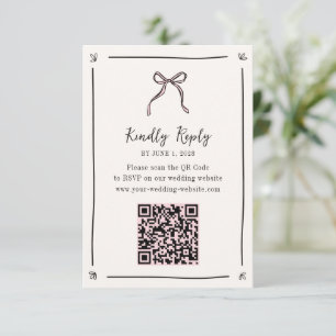 QR-Code-RSVP-Karte für rosa Ribbon - Whimsical Wed RSVP Karte