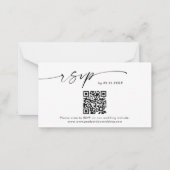 QR-Code RSVP-Karte | Modernes Minimalistisches Hoc Mitteilungskarte (Vorderseite)