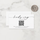 QR-Code RSVP-Karte | Modernes Minimalistisches Hoc Mitteilungskarte (Vorderseite/Rückseite Beispiel)
