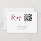QR-Code RSVP-Karten Burgundy RSVP Karte (Vorderseite)