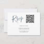 QR-Code RSVP-Karten Navy Blue RSVP Karte (Vorderseite)