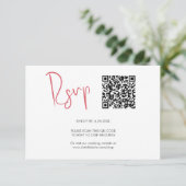 QR-Code RSVP-Karten Rot RSVP Karte (Stehend Vorderseite)