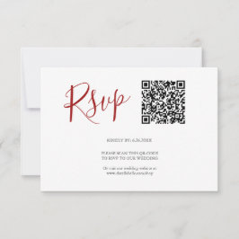 QR-Code RSVP-Karten Rot RSVP Karte