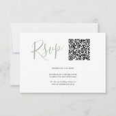 QR-Code RSVP-Karten Sage Green RSVP Karte (Vorderseite)