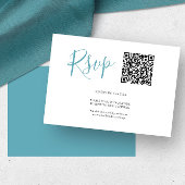 QR-Code RSVP-Karten Türkis Blue RSVP Karte