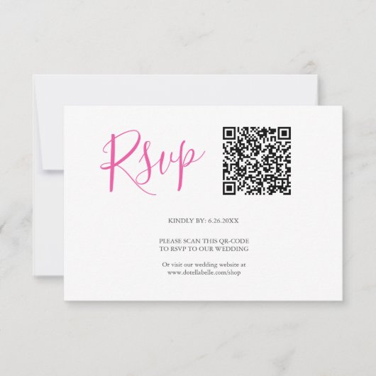 QR-Code RSVP-Karten Vibranntrosa RSVP Karte (Vorderseite)
