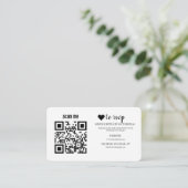 QR Code RSVP Wedding Website Simple Photo Response Begleitkarte (Stehend Vorderseite)