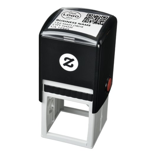 QR-Code-Rücksendeadresse Berufliches Logo Permastempel (Produkt)