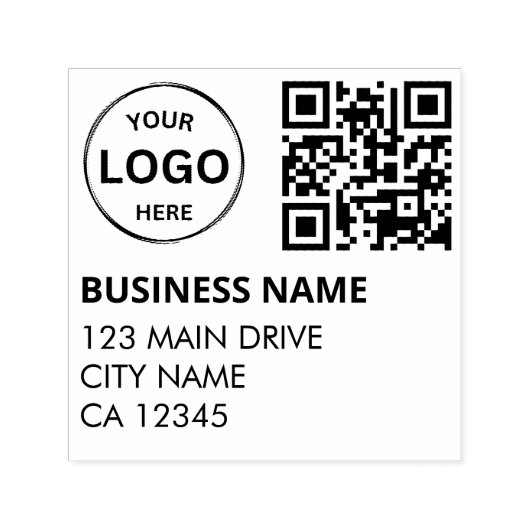 QR-Code-Rücksendeadresse Berufliches Logo Permastempel (Design)