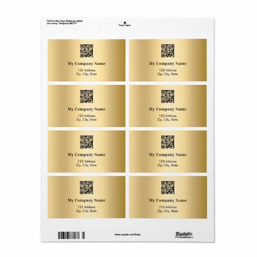 QR-Code-Rücksendeadresse für Goldgeschäft (Vorne)