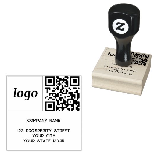 QR-Code-Rücksendeadresse Gummistempel (Stempel)