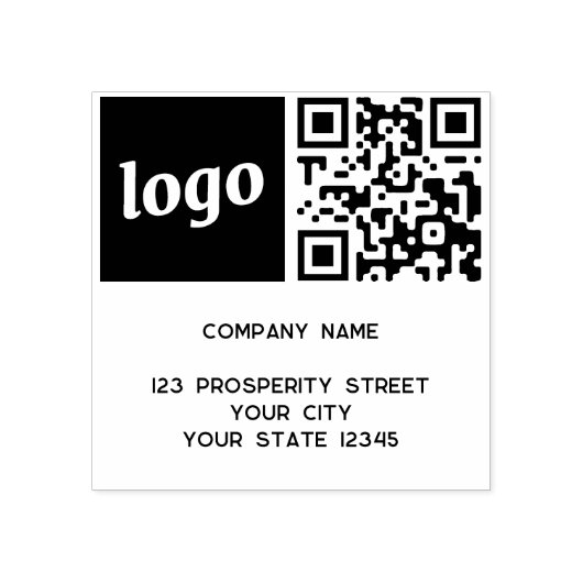 QR-Code-Rücksendeadresse Gummistempel (Prägung)