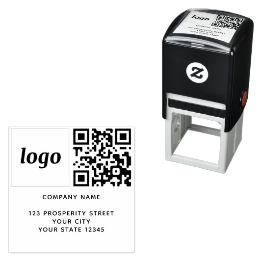 QR-Code-Rücksendeadresse Permastempel (Beispiel)