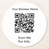 QR-Code Runder Pappuntersetzer (Vorderseite)