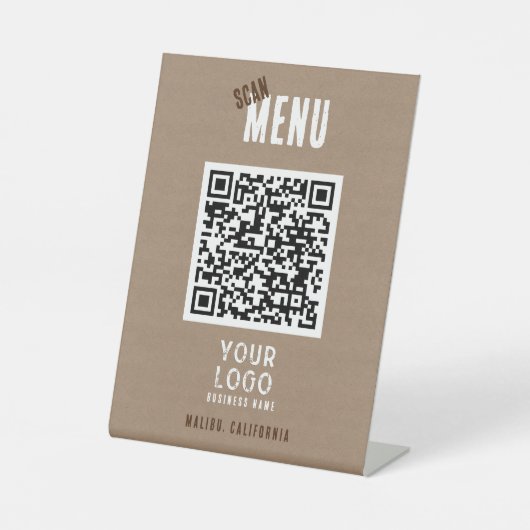 QR-Code-Rusitc-Charm-Business-Logo im Scan-Menü Sockelschild (Vorderseite)