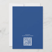 QR-Code Rustic Blue Wildblume Hochzeit Einladung (Rückseite)