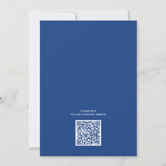 QR-Code Rustic Blue Wildblume Hochzeit Einladung (Rückseite)