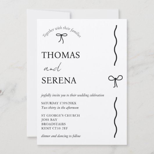 QR Code Rustic Kraft (editierbar) Budget Bow Weddi Einladung (Vorderseite)