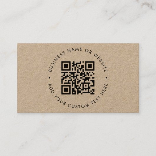 QR-Code | Rustic Kraft Modern Stilvoll Beruflich Visitenkarte (Vorderseite)
