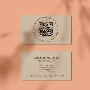 QR-Code   Rustic Kraft Modern Stilvoll Beruflich Visitenkarte