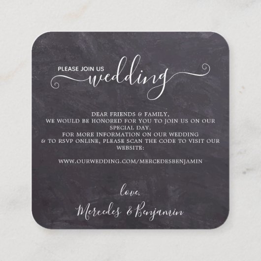 QR Code Rustic Sunflower Eukalyptus Wedite Invite Begleitkarte (Rückseite)