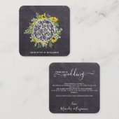 QR Code Rustic Sunflower Eukalyptus Wedite Invite Begleitkarte (Vorne/Hinten)