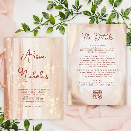 QR Code Rustic Terracotta Gold Wasserfarbenhochzei Einladung