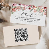 QR Code Rustic Wedding Details Enclosure Card Visitenkarte