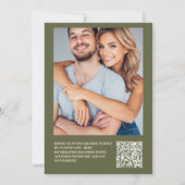 QR-Code Rustik Grüne Wald-Farn-Hochzeit Einladung (Rückseite)