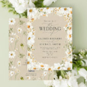 QR-Code Rustikale Aquarellfarben Daisy-Blume Hochz Einladung