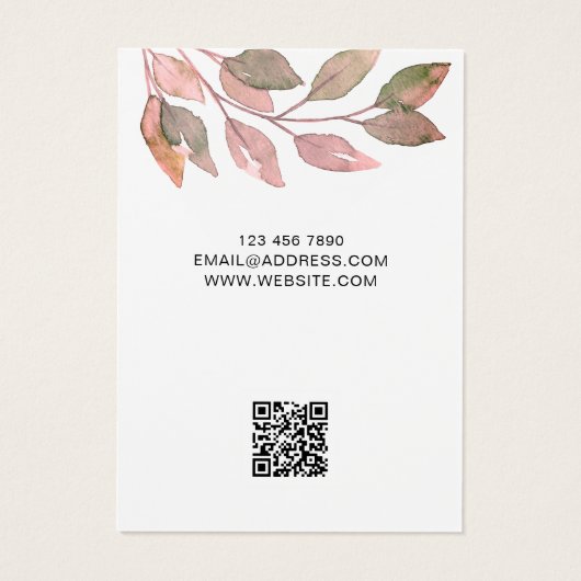 QR-Code Rustikale Aquarellfarbenketten-Display-Kar (Rückseite)