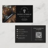 QR-Code Rustikale Artisan-Sauerteig-Bäckerei Visitenkarte (Vorne/Hinten)