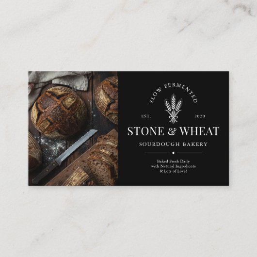 QR-Code Rustikale Artisan-Sauerteig-Bäckerei Visitenkarte (Vorderseite)