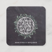 QR Code Rustikale botanische Hochzeitseinladung Begleitkarte (Vorderseite)