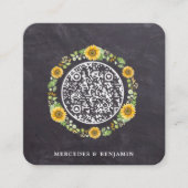 QR Code Rustikale einfache Sonnenblumenhochzeit Ei Begleitkarte (Vorderseite)