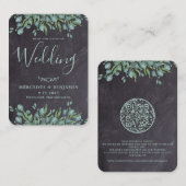 QR Code Rustikale Eukalyptus-Hochzeit Einladung (Vorne/Hinten)