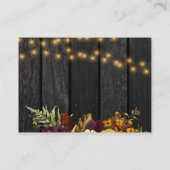 QR-Code rustikale Herbst Blütenhochzeit RSVP-Gehäu Begleitkarte (Rückseite)