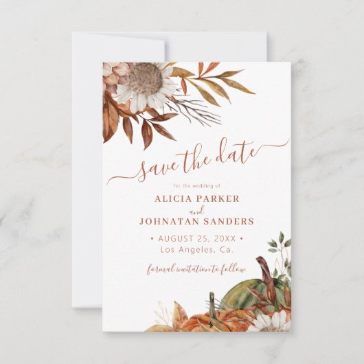 QR-Code rustikale Hochzeit der Terracotta Save The Date (Vorderseite)