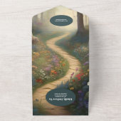 QR Code Rustikale Hochzeit des Waldes in den Berge All In One Einladung (Außenbereich)