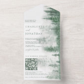 QR-Code Rustikale Hochzeit im Gebirgswald All In One Einladung (Innen Boden)