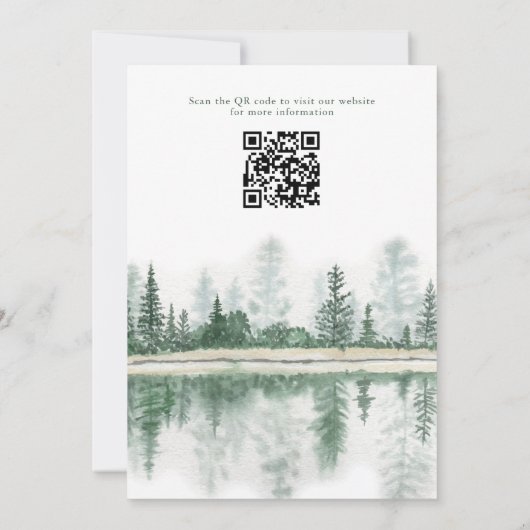 QR-Code Rustikale Hochzeit im Gebirgswald Einladung (Rückseite)